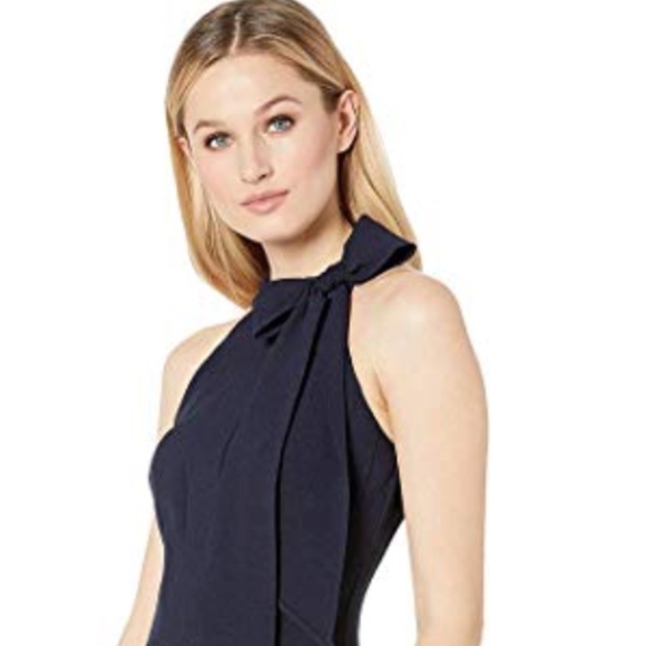 vince camuto bow neck fit and flare dress